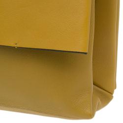 Pre Owned Celine Tan Calfskin Leather Blade Flap Bag