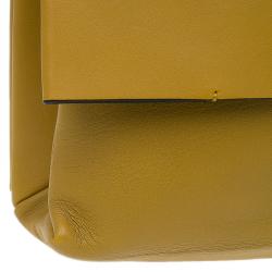 Pre Owned Celine Tan Calfskin Leather Blade Flap Bag