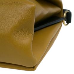 Pre Owned Celine Tan Calfskin Leather Blade Flap Bag
