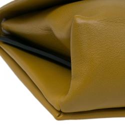 Pre Owned Celine Tan Calfskin Leather Blade Flap Bag