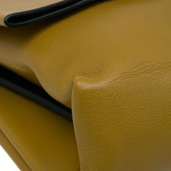 Pre Owned Celine Tan Calfskin Leather Blade Flap Bag