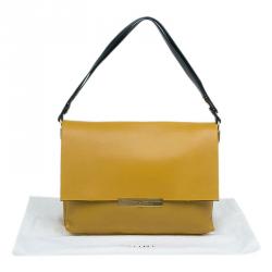 Pre Owned Celine Tan Calfskin Leather Blade Flap Bag