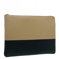 Pre Owned Celine Bi Color Leather Solo Clutch