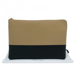 Pre Owned Celine Bi Color Leather Solo Clutch
