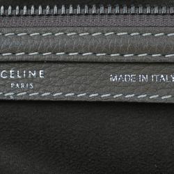 Pre Owned Celine Grey Leather Mini Luggage Tote Bag