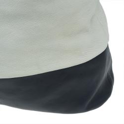 Pre Owned Celine White And Black Leather Oversized Folded Tote