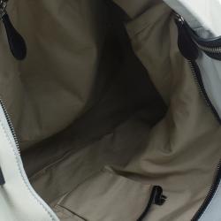 Pre Owned Celine White And Black Leather Oversized Folded Tote