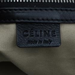 Pre Owned Celine White And Black Leather Oversized Folded Tote