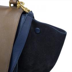 Pre Owned Celine Tri Color Leather Small Trapeze Bag