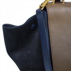 Pre Owned Celine Tri Color Leather Small Trapeze Bag