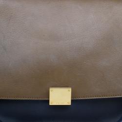 Pre Owned Celine Tri Color Leather Small Trapeze Bag