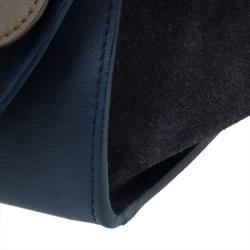 Pre Owned Celine Tri Color Leather Small Trapeze Bag