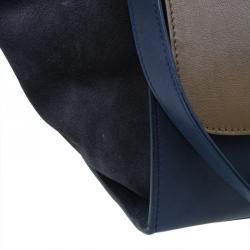 Pre Owned Celine Tri Color Leather Small Trapeze Bag