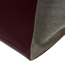 Pre Owned Celine Tri Color Leather/Canvas Medium Trapeze Bag