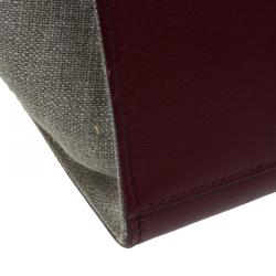 Pre Owned Celine Tri Color Leather/Canvas Medium Trapeze Bag