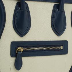 Pre Owned Celine Tri color Leather Micro Luggage Tote