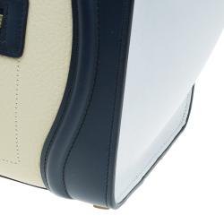 Pre Owned Celine Tri color Leather Micro Luggage Tote