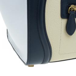 Pre Owned Celine Tri color Leather Micro Luggage Tote