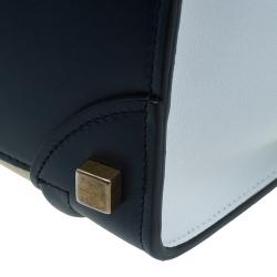 Pre Owned Celine Tri color Leather Micro Luggage Tote