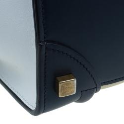 Pre Owned Celine Tri color Leather Micro Luggage Tote