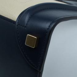 Pre Owned Celine Tri color Leather Micro Luggage Tote