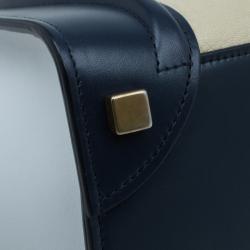 Pre Owned Celine Tri color Leather Micro Luggage Tote