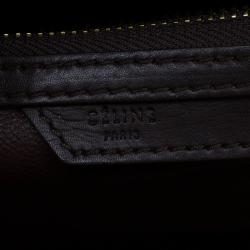 Pre Owned Celine Burgundy Python and Leather Mini Luggage Tote