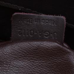 Pre Owned Celine Burgundy Python and Leather Mini Luggage Tote