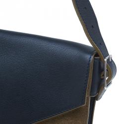 Pre Owned Celine Tricolor Leather and Suede Diamond Clutch Bag