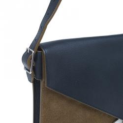 Pre Owned Celine Tricolor Leather and Suede Diamond Clutch Bag