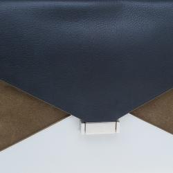 Pre Owned Celine Tricolor Leather and Suede Diamond Clutch Bag