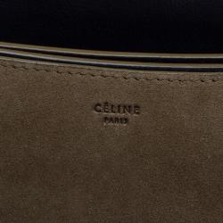 Pre Owned Celine Tricolor Leather and Suede Diamond Clutch Bag