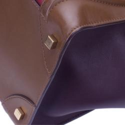 Pre Owned Celine Tricolor Calfskin Leather Mini Luggage Tote