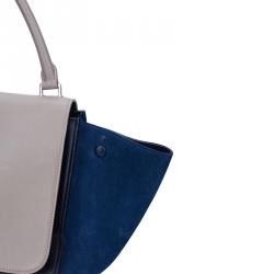 Pre Owned Celine Tricolor Leather and Suede large Trapeze Tote