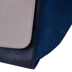 Pre Owned Celine Tricolor Leather and Suede large Trapeze Tote