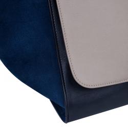Pre Owned Celine Tricolor Leather and Suede large Trapeze Tote