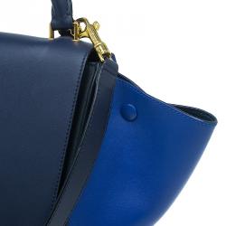 Pre Owned Celine Tri Color Leather Medium Trapeze Bag