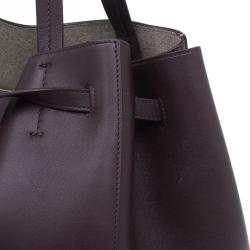 Pre Owned Celine Burgundy Leather Medium Tassel Phantom Cabas Tote