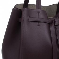 Pre Owned Celine Burgundy Leather Medium Tassel Phantom Cabas Tote