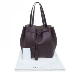 Pre Owned Celine Burgundy Leather Medium Tassel Phantom Cabas Tote