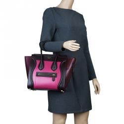 Pre Owned حقيبة سيلين مايكرو لاكيج جلد ثلاثي اللون