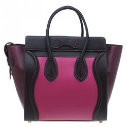 Pre Owned حقيبة سيلين مايكرو لاكيج جلد ثلاثي اللون