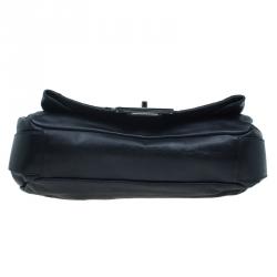 Pre Owned Celine Black Soft Leather Snaps Top Handle Bag