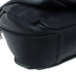 Pre Owned Celine Black Soft Leather Snaps Top Handle Bag