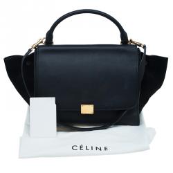 Celine Black Leather Medium Trapeze Bag