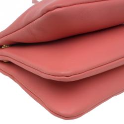Pre Owned Celine Pink Leather Trio Crossbody Bag