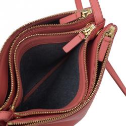 Pre Owned Celine Pink Leather Trio Crossbody Bag