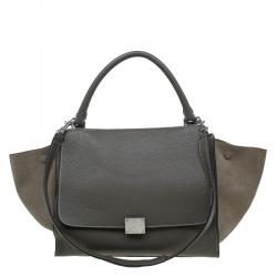 Pre Owned Celine Brown Leather Medium Trapeze Bag