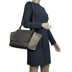 Pre Owned Celine Brown Leather Medium Trapeze Bag