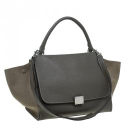 Pre Owned Celine Brown Leather Medium Trapeze Bag